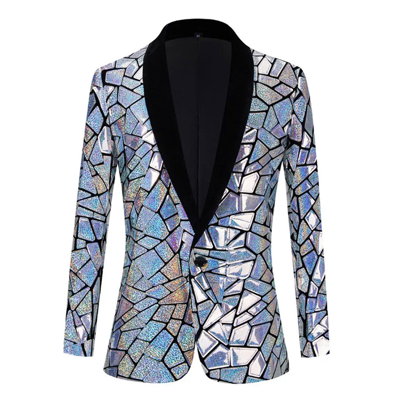 Men'S Grooming Mirror - Blazer de lantejoulas a laser de