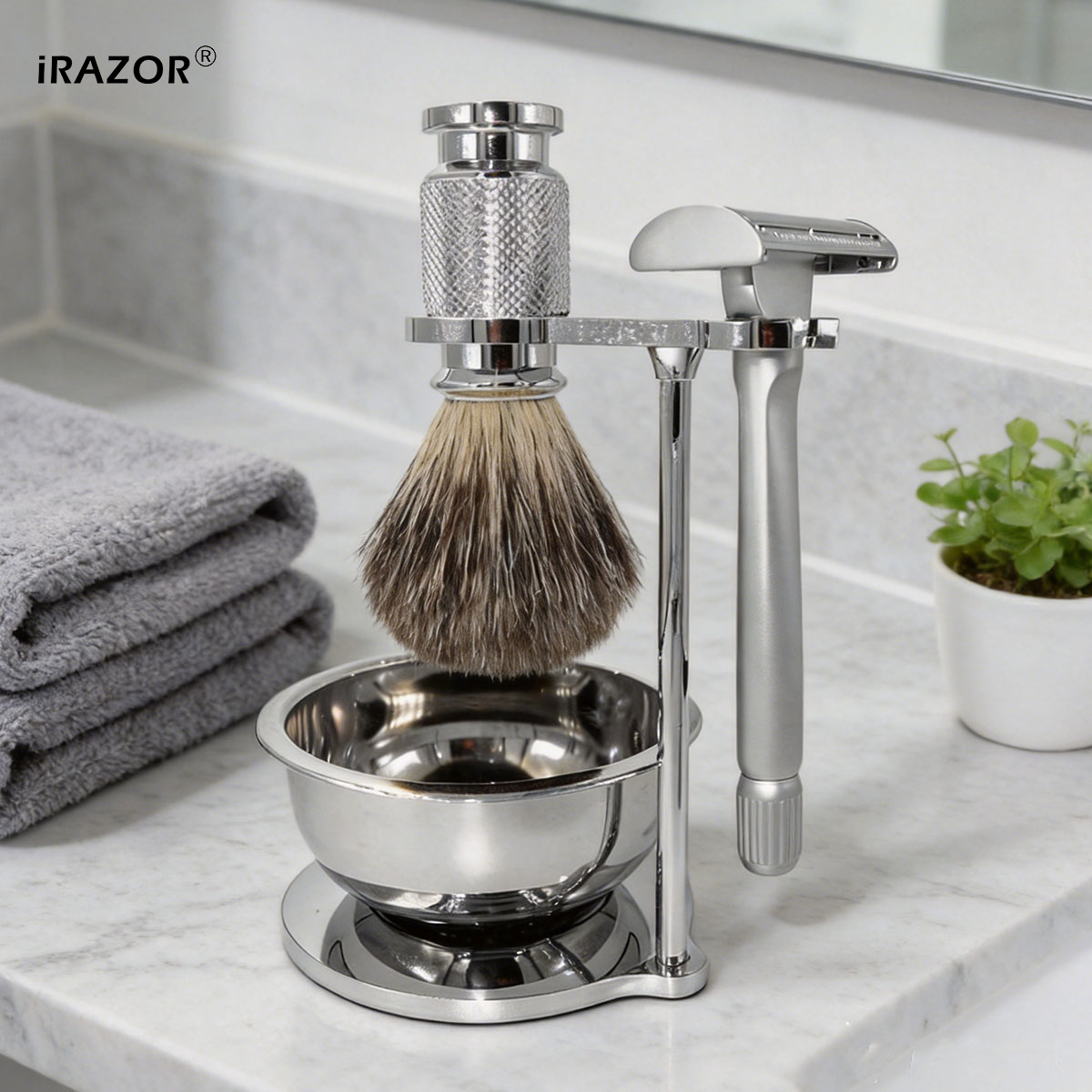 Mens Grooming Kit Gift - Kit de Barbeador de Segurança iRAZOR