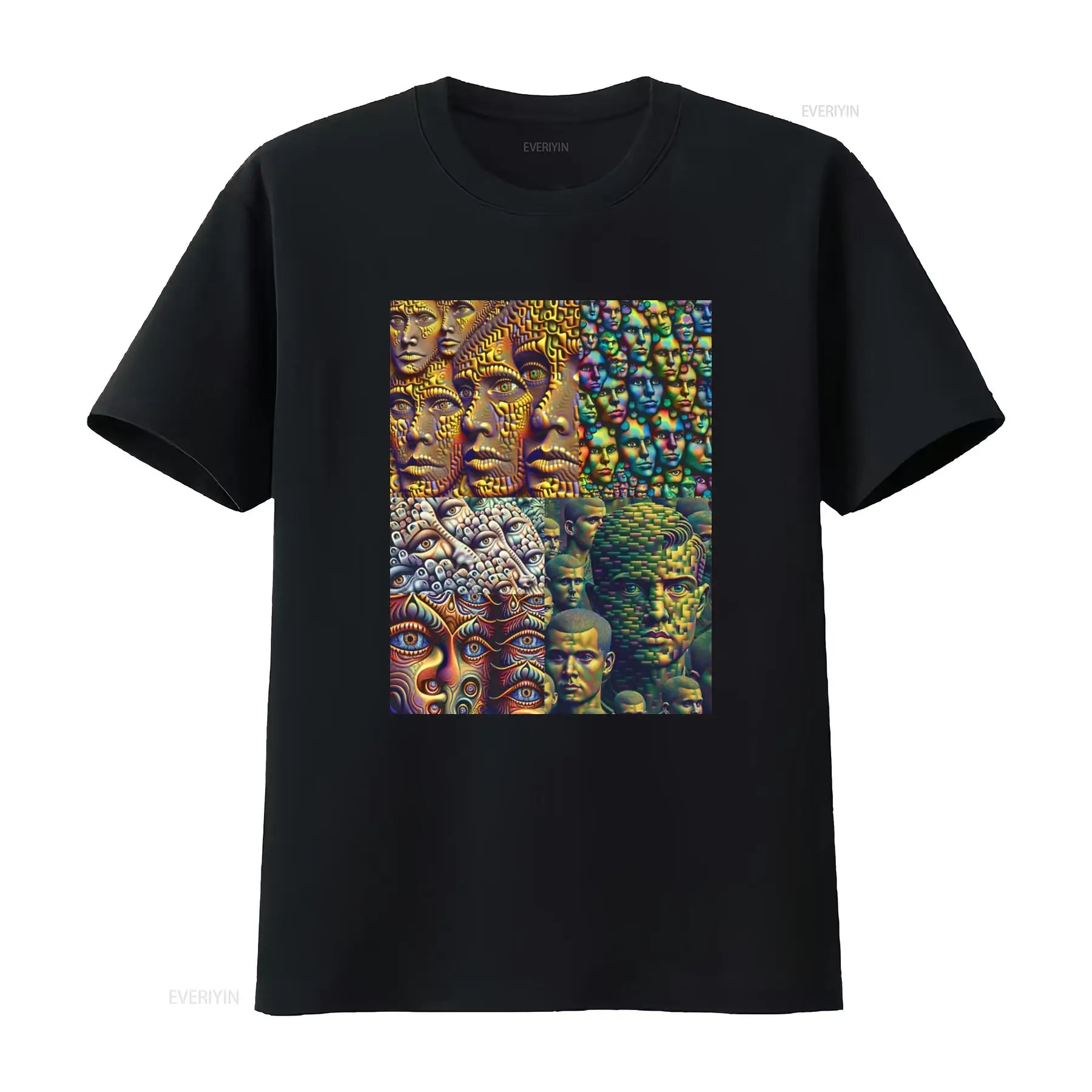 Face Wash Mens - Camiseta Antirrecognição Facial com Design Artístico